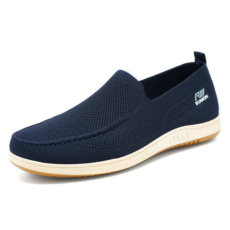 Herren nan leichtgewichtiger Mesh-Mokassin-Slipper mit nahtlosem Strickoberteil, Memory-Komforteinlage und rutschfester Flexsohle Echo Archiv