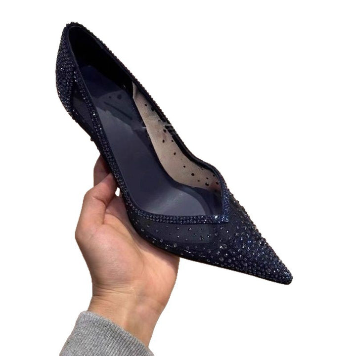 Damen Transparente Mesh‑Stiletto‑Pumps mit spitzer Zehenpartie und Strassbesatz Echo Archiv