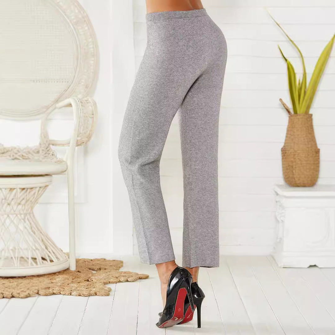 Damen Loungy Strickhose mit elastischem Bund und Kordelzug Echo Archiv