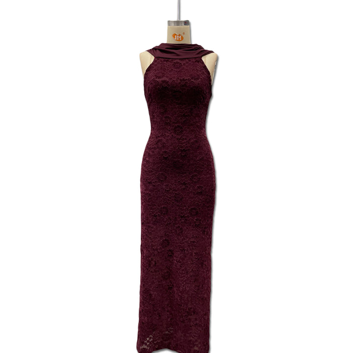 Damen Elegantes Spitzen-Maxikleid mit schickem Halterneck und figurschmeichelndem Schnitt Echo Archiv