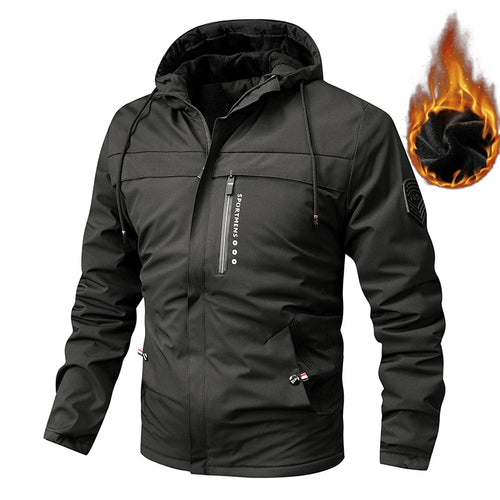Herren nan gepolsterte Softshell-Thermojacke mit Kapuze und kuscheligem Fleecefutter Echo Archiv