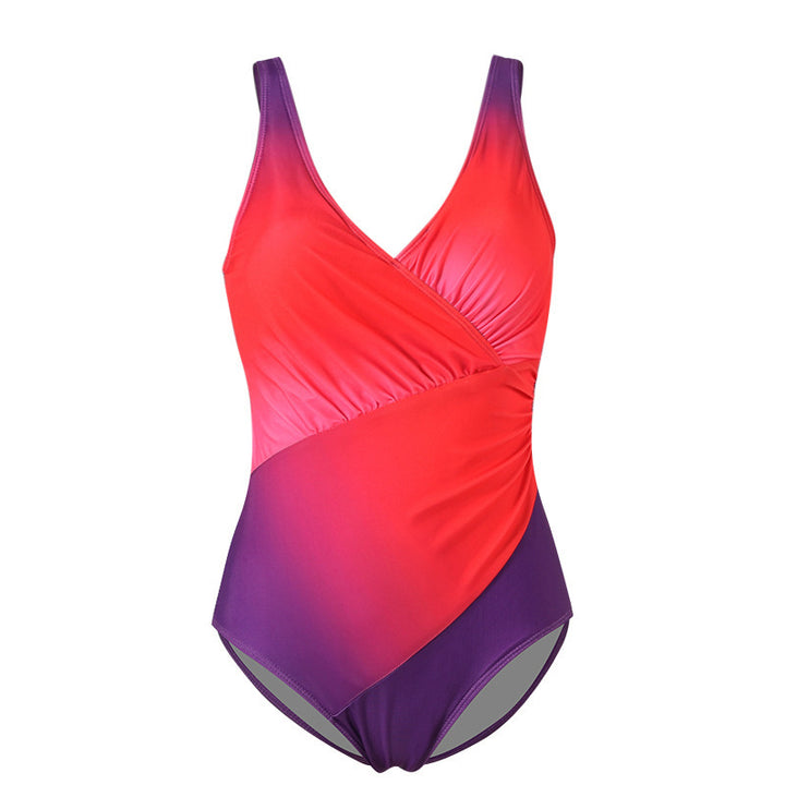 Damen Eleganter Einteiler Badeanzug mit Wickeloptik Echo Archiv