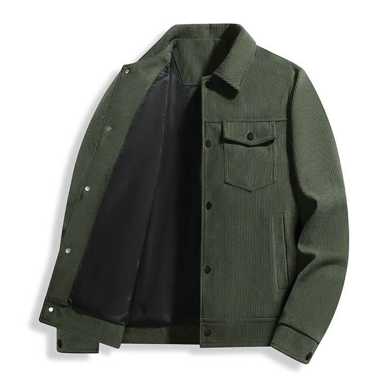 Herren Cord-Truckerjacke mit Thermofutter & Druckknopffront Echoarchiv