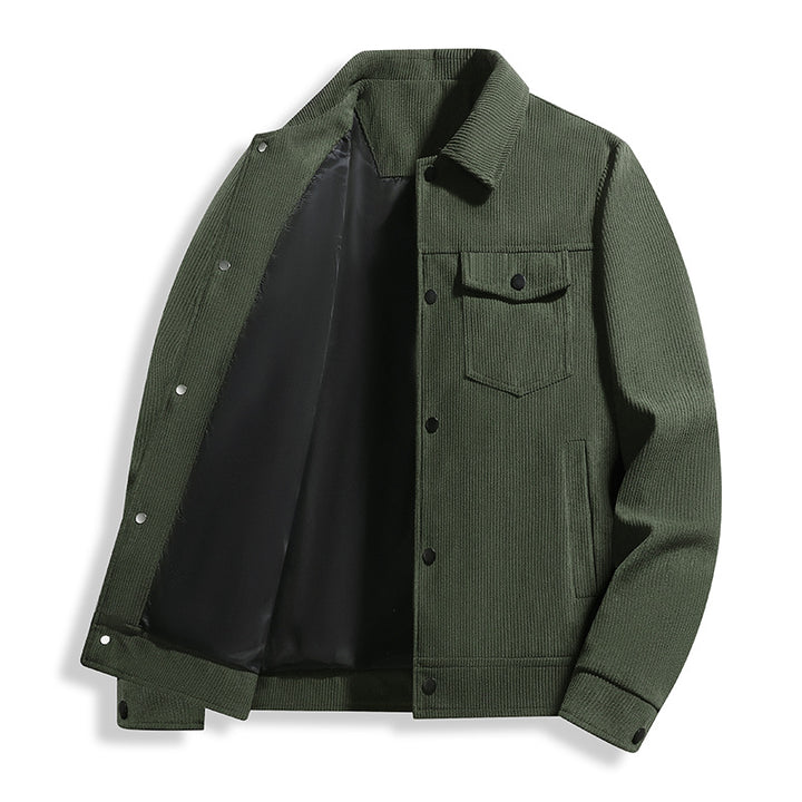 Herren Cord-Truckerjacke mit Thermofutter & Druckknopffront Echoarchiv