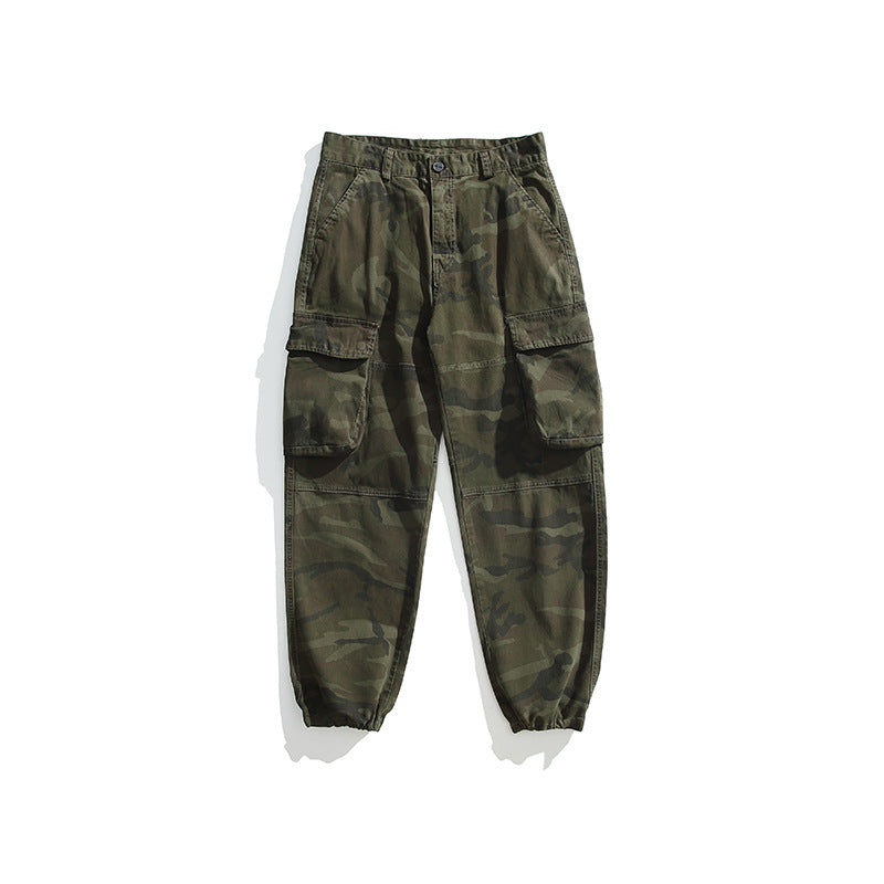 Herren Taktische Cargo-Joggerhose mit elastischem Knöchelabschluss, Mehrfachklapptaschen und Tarnmuster Echo Archiv