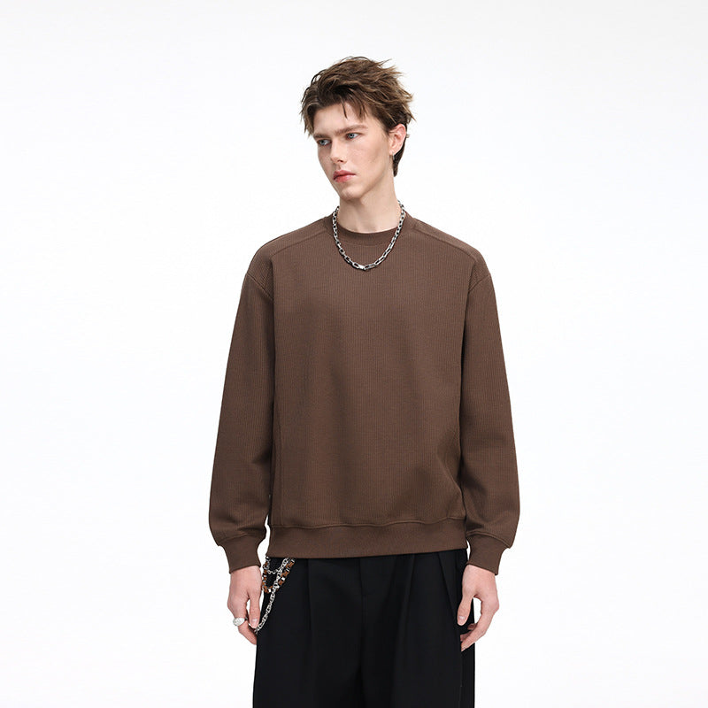 Herren Gerippter Struktur-Sweatshirtpullover mit Drop-Shoulder und relaxed Fit Echo Archiv