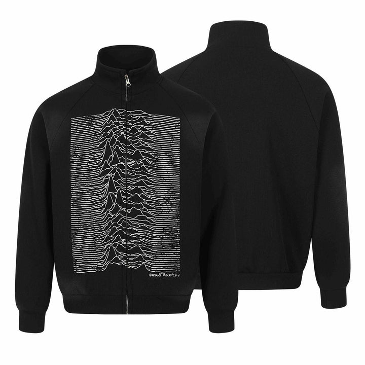 Unisex Grafik-Trainingsjacke mit Stehkragen, Raglanärmeln und durchgehendem Reißverschluss Echoarchiv