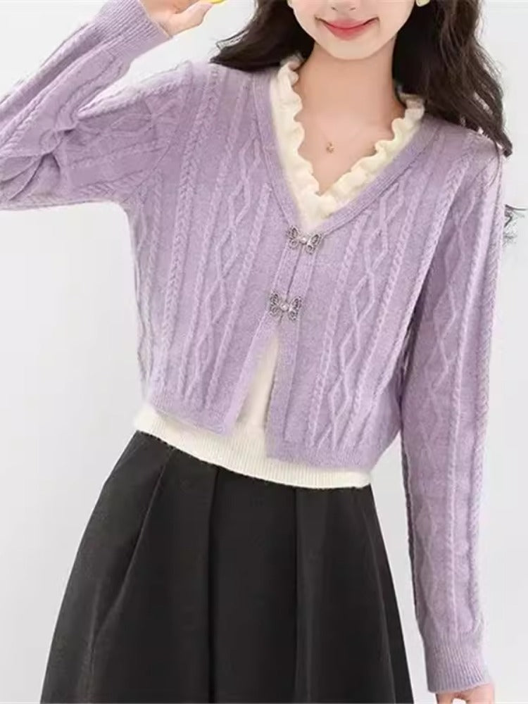 Damen Strickjacke mit V-Ausschnitt Echo Archiv