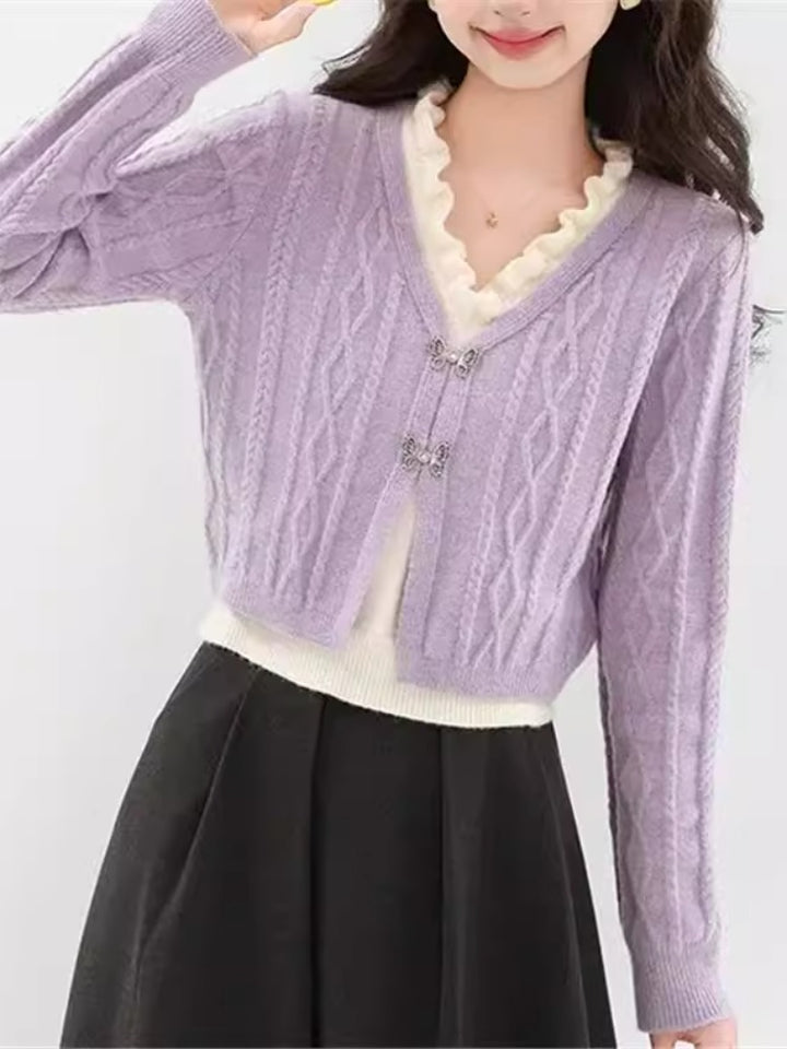Damen Strickjacke mit V-Ausschnitt Echo Archiv