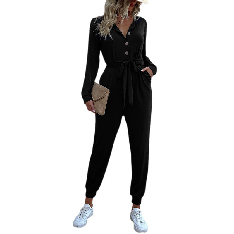 Damen Lässiger Jumpsuit mit Gürtel Echo Archiv