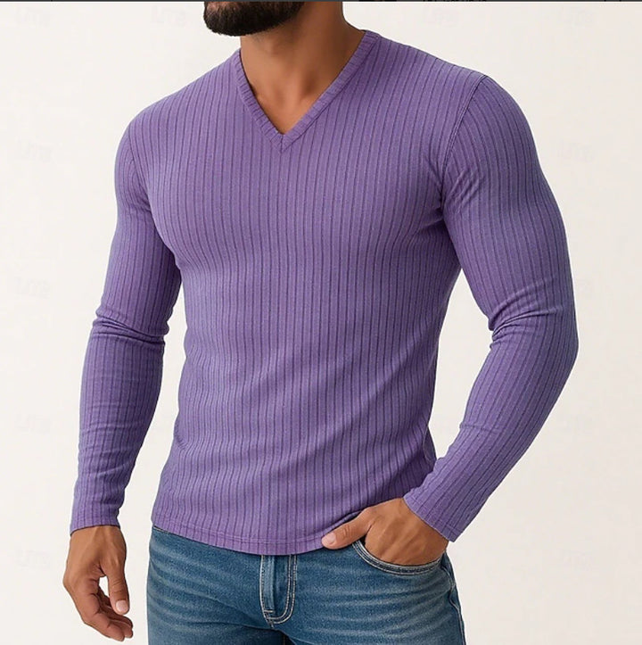 Herren Langarmshirt mit feiner Rippenstruktur Echoarchiv