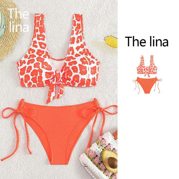 Damen Triangel-Bikini mit raffiniertem Wickeldetail und tiefem V-Ausschnitt Echo Archiv