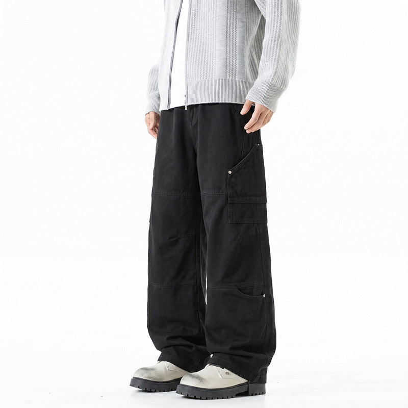 Damen Weite Utility-Cargo-Hose mit elastischem Bund, Multifunktionstaschen und Workwear-Details Echo Archiv