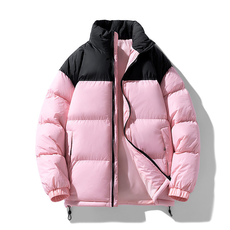 Herren gepolsterte Thermo-Daunenimitatjacke mit hohem Stehkragen und Kordelzug – Marzano