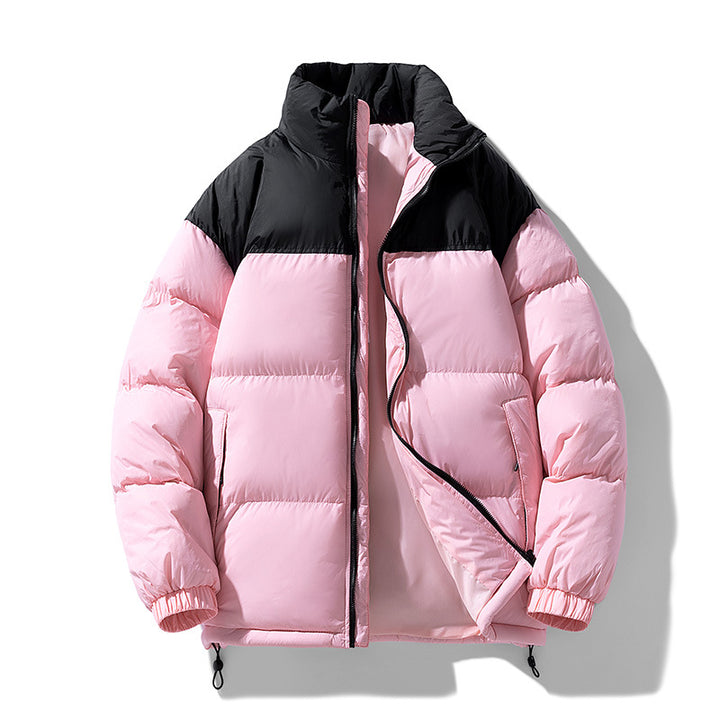 Herren gepolsterte Thermo-Daunenimitatjacke mit hohem Stehkragen und Kordelzug – Marzano