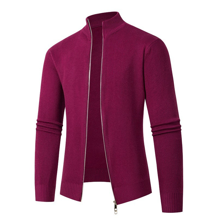 Herren modische Strickjacke mit hohem Kragen und Reißverschluss Echoarchiv
