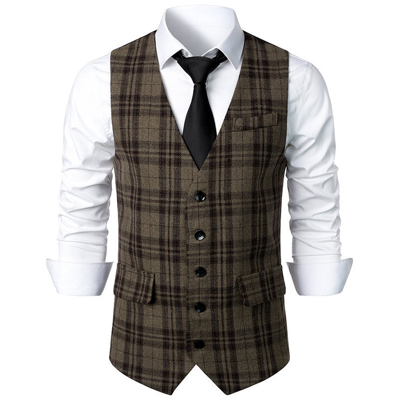 Herren klassische Karoveste mit elegante Schnitt und praktischen Taschen Echoarchiv