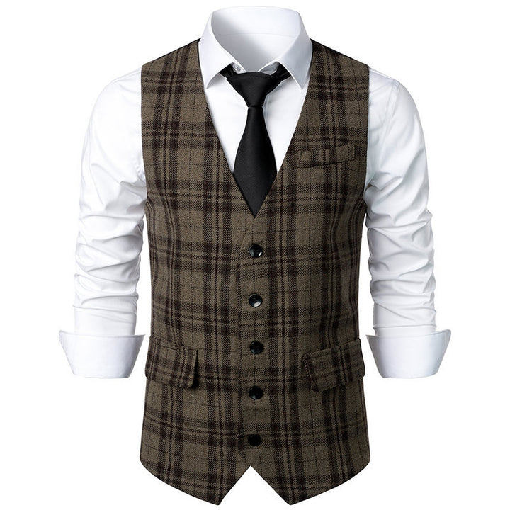 Herren klassische Karoveste mit elegante Schnitt und praktischen Taschen Echoarchiv