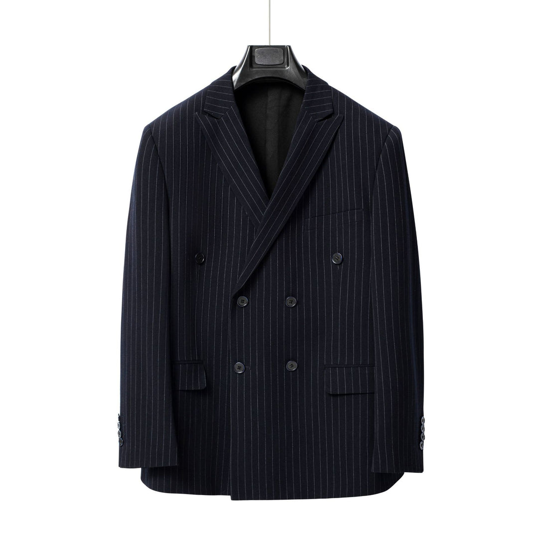 Herren Doppelreiher Blazer mit feinen Nadelstreifen – Tianoro