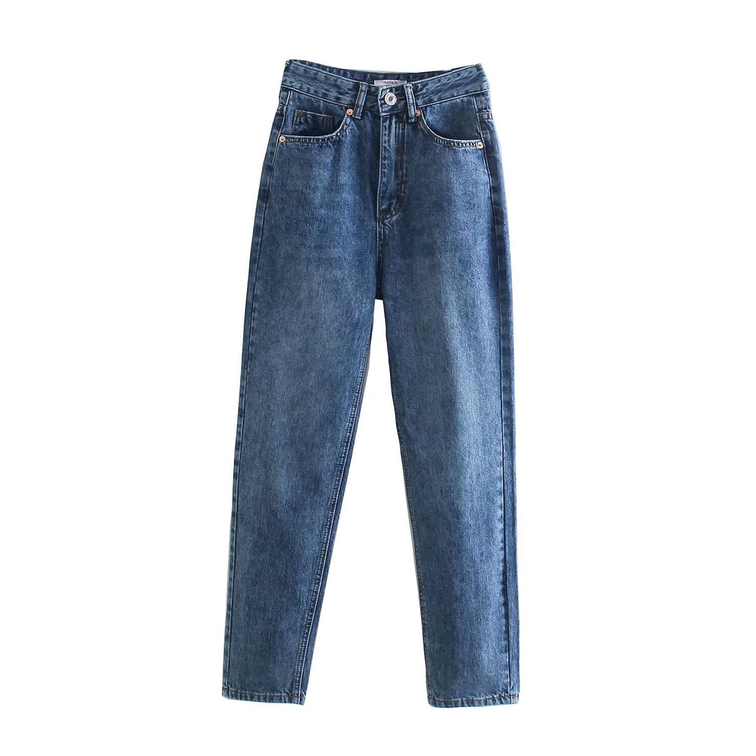 Damen Hochtaillierte Denim-Jeans mit konisch zulaufendem Bein Echo Archiv