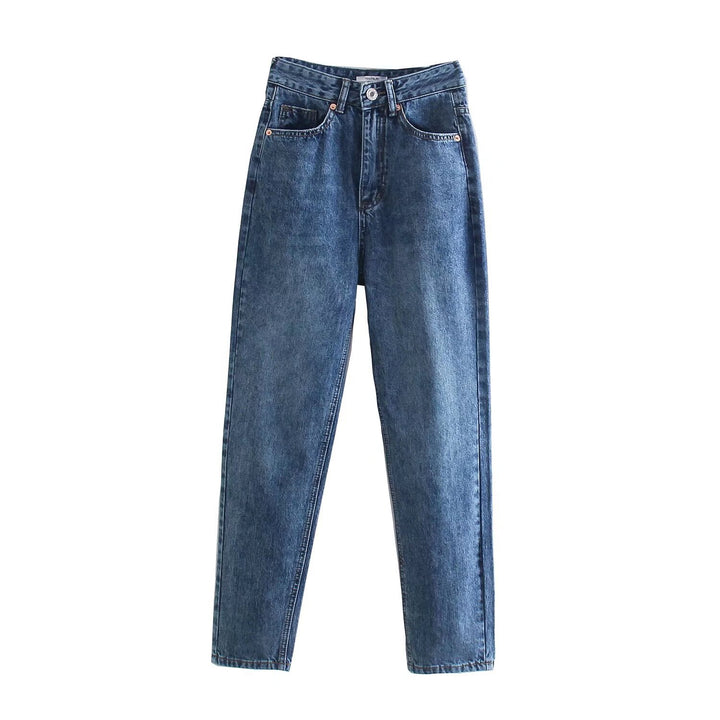 Damen Hochtaillierte Denim-Jeans mit konisch zulaufendem Bein Echo Archiv