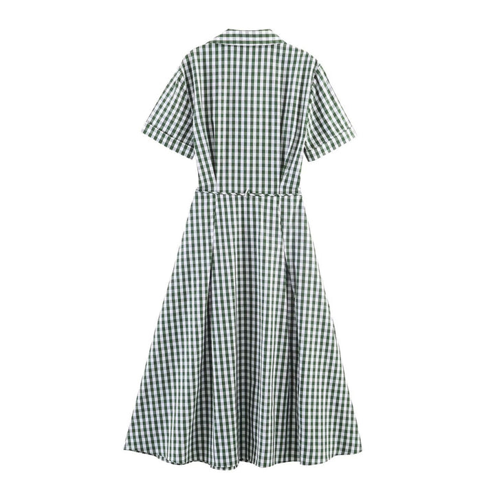 Damen Hemdblusenkleid im karierten Design mit Taillengürtel Echo Archiv