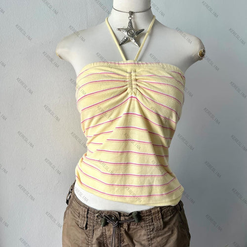 Damen gestreiftes Bandeau-Top Echo Archiv