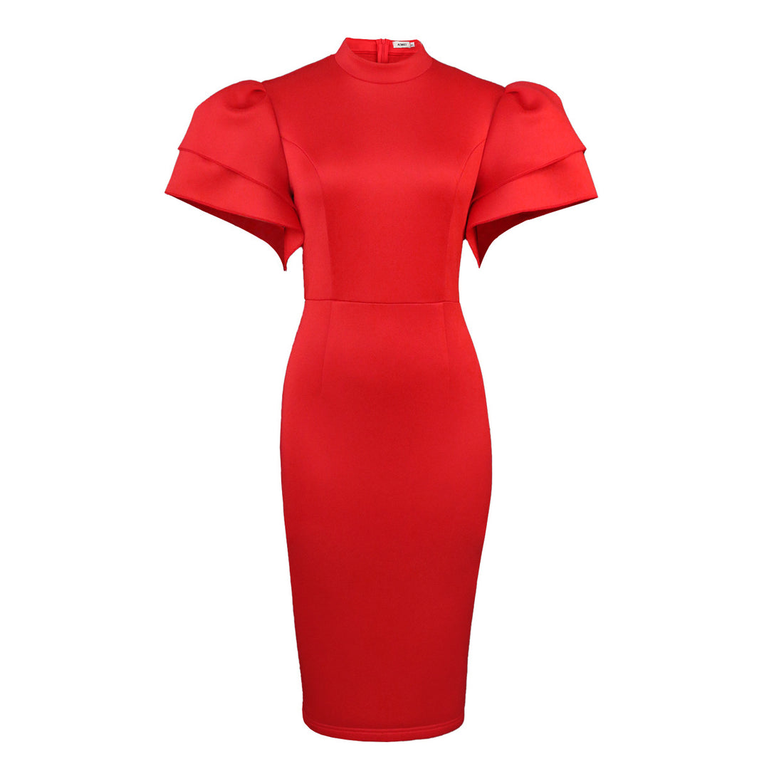 Damen figurbetontes Kleid mit voluminösen Ärmeln Echo Archiv