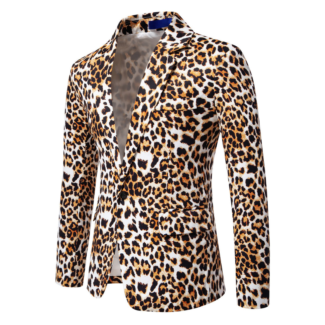Herren Designer-Blazer mit auffälligem Leopardenmuster und edlem Schnitt Echoarchiv