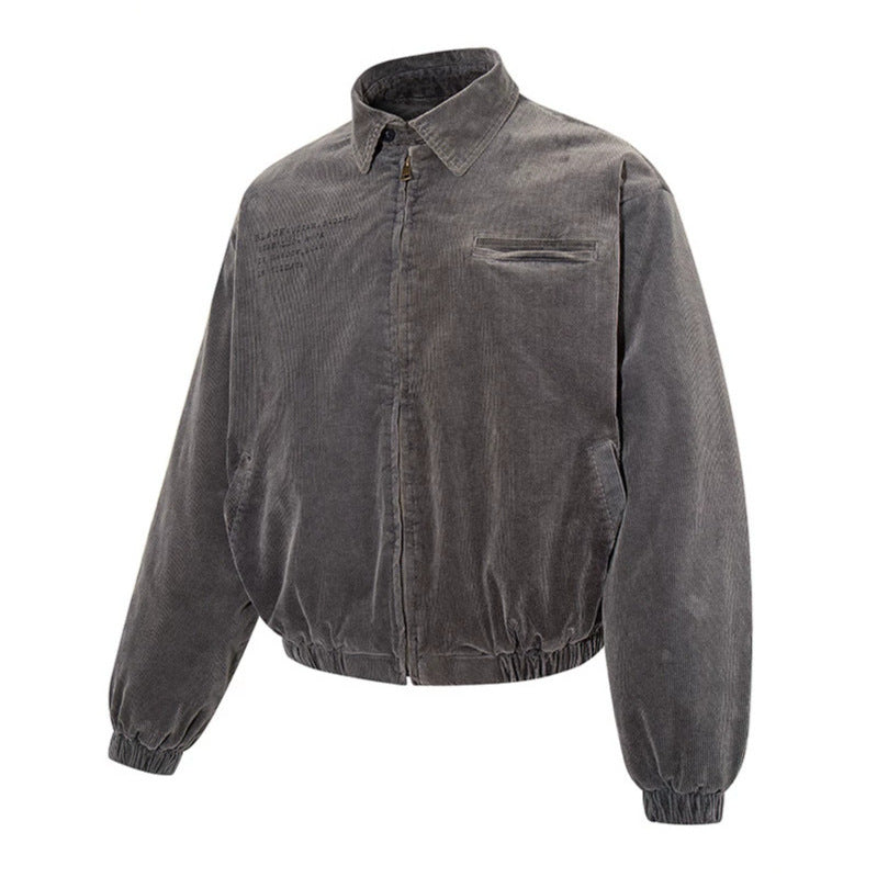 Herren Cord-Blousonjacke mit Reißverschluss, elastischem Saum und Brustpaspel Echoarchiv