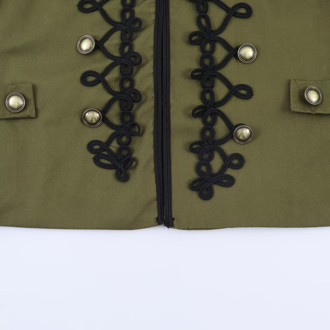 Damen Militärisch inspirierte Kurzjacke mit dekorativer Kordauflage und Stehkragen Echo Archiv
