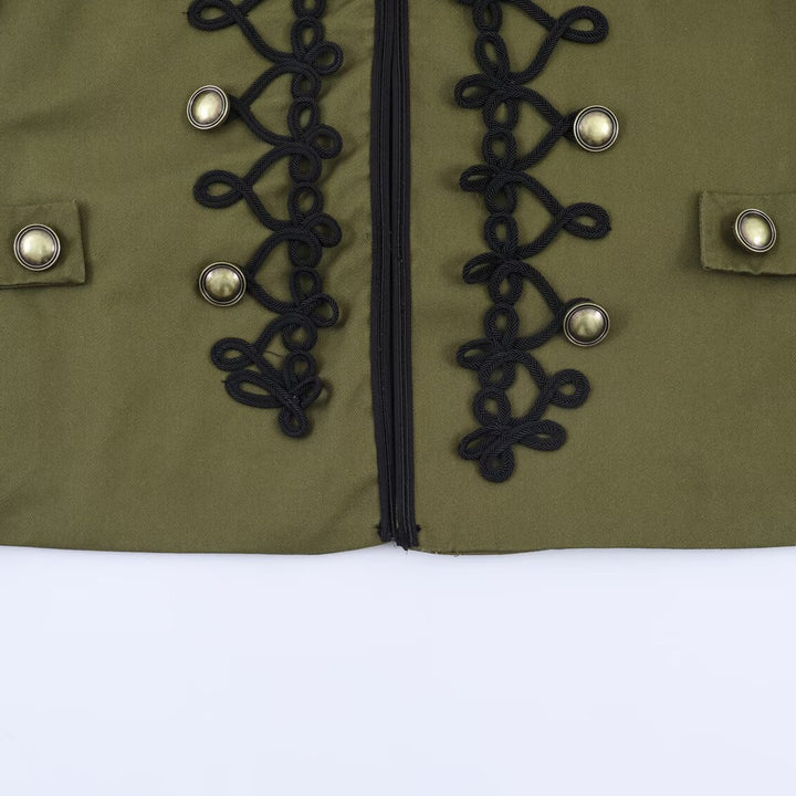Damen Militärisch inspirierte Kurzjacke mit dekorativer Kordauflage und Stehkragen Echo Archiv