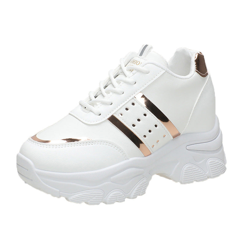 Damen Modische Plateau-Sneaker mit Chunky-Sohle und Metallic-Applikationen – Névara