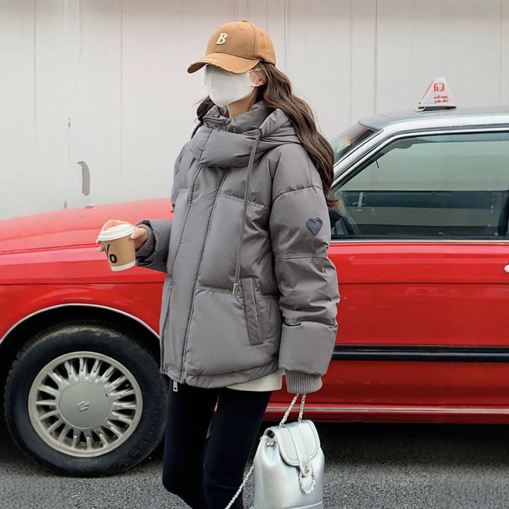 Damen nan oversized gesteppte Kurzjacke mit Kapuze, winddichter Fütterung und übergroßem Kragen Echo Archiv