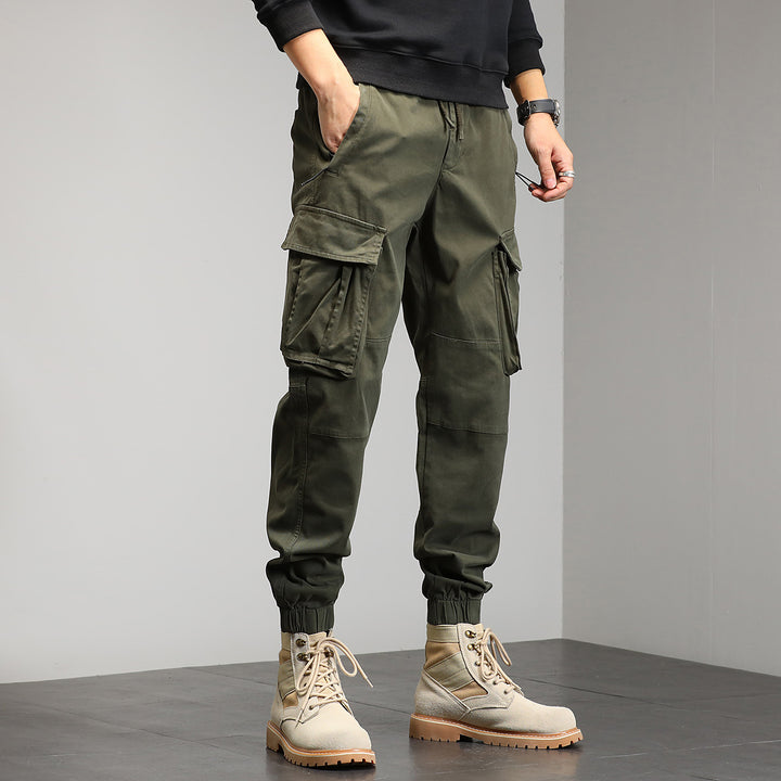 Herren Cargo-Joggerhose mit multifunktionalen Cargotaschen und elastischem Saum – Bravaro