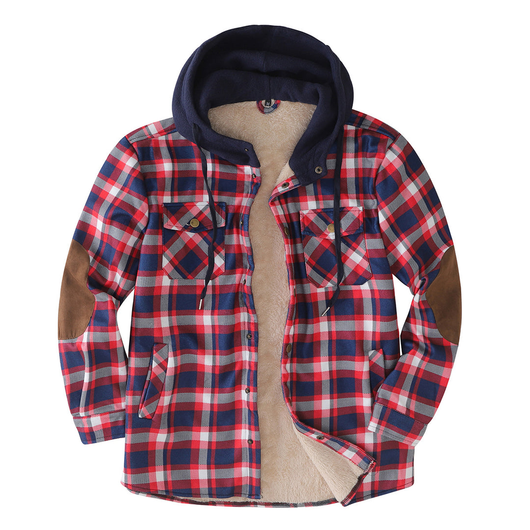 Herren wattierte Flanelljacke mit abnehmbarem Kapuzenfutter Echoarchiv