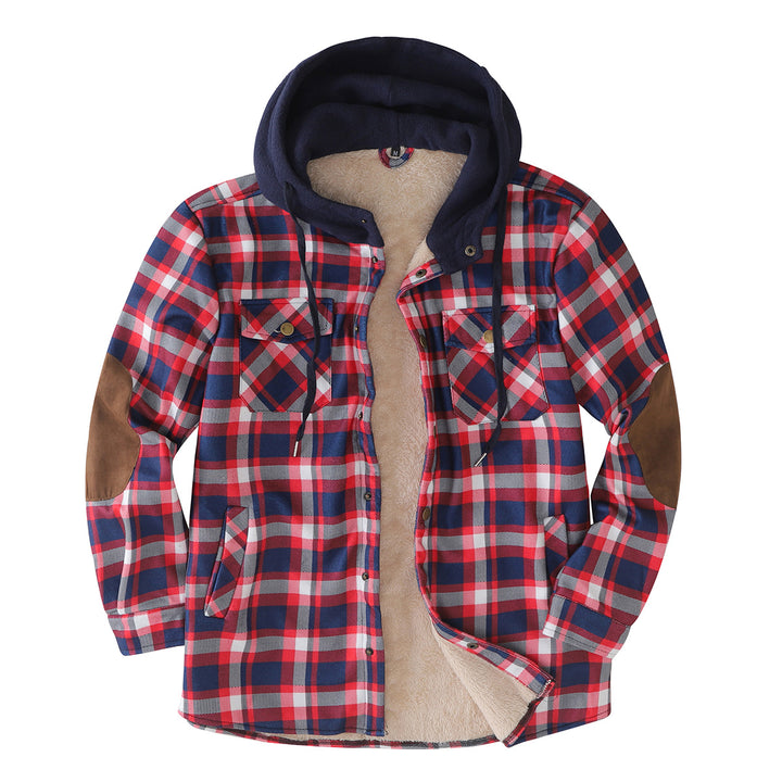 Herren wattierte Flanelljacke mit abnehmbarem Kapuzenfutter Echoarchiv