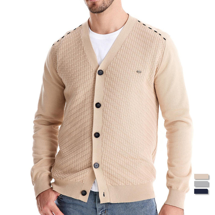Herren Strickjacke mit strukturiertem Muster Echoarchiv