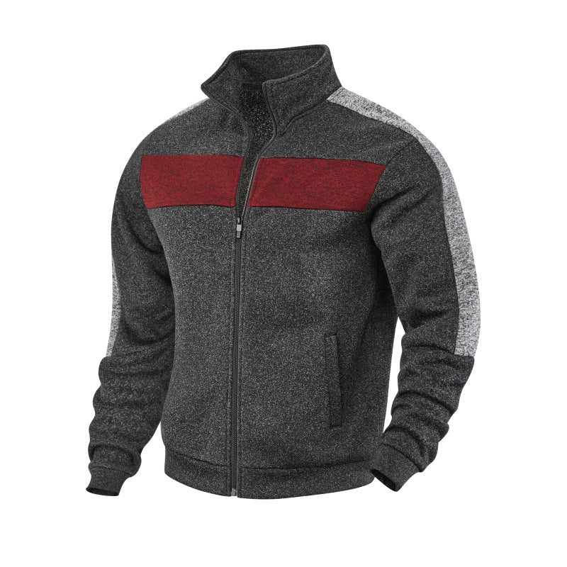 Herren Sportliche Fleecejacke mit hohem Kragen und reflektierenden Akzenten Echoarchiv