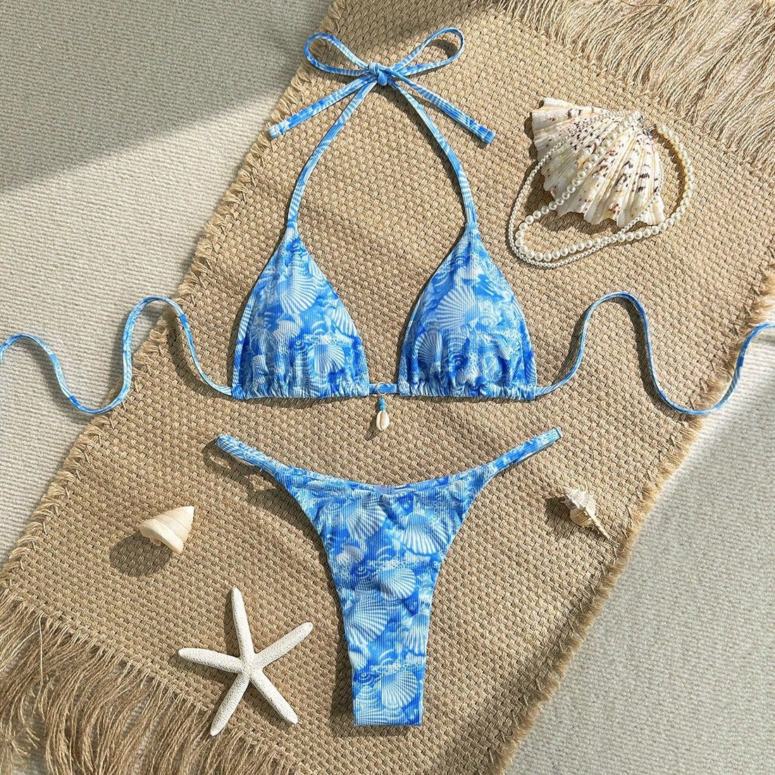 Damen sexy Triangel-Bikini mit maritimem Blumendesign – Maréssa