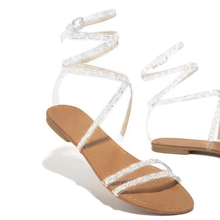 Damen Glitzernde Riemchen-Sandalen mit schickem Strassbesatz Echoarchiv
