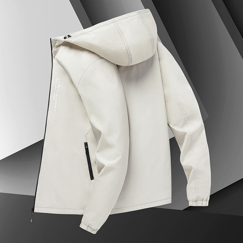 Herren winddichte Softshelljacke mit verstellbarer Kapuze, wasserabweisender Membran und sicheren Reißverschlusstaschen – Taviero