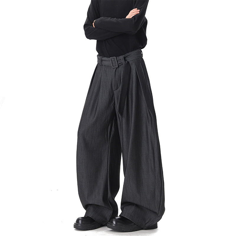 Damen Weite Paperbag-Hose mit hohem Bund, Falten und Taillengürtel Echo Archiv