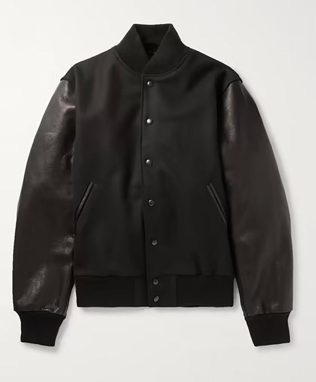 Herren stylische Collegejacke mit Lederärmeln Echoarchiv