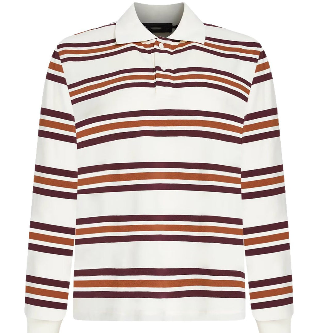 Damen Gestreiftes Rugby-Polo-Shirt im Oversize-Schnitt mit Holzknopfdetails Echoarchiv