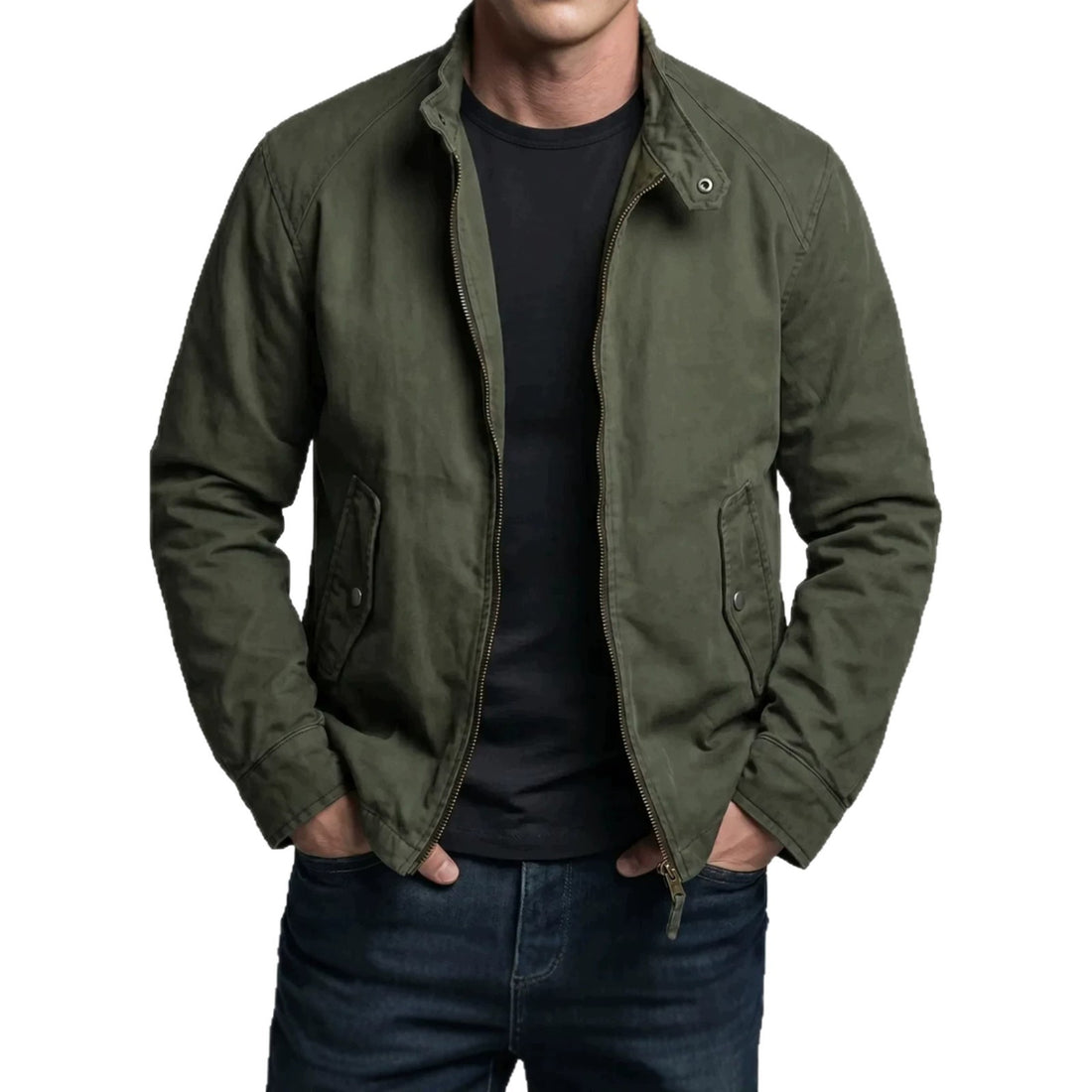 HerrenModische Freizeitjacke mit hohem Kragen – Taviero