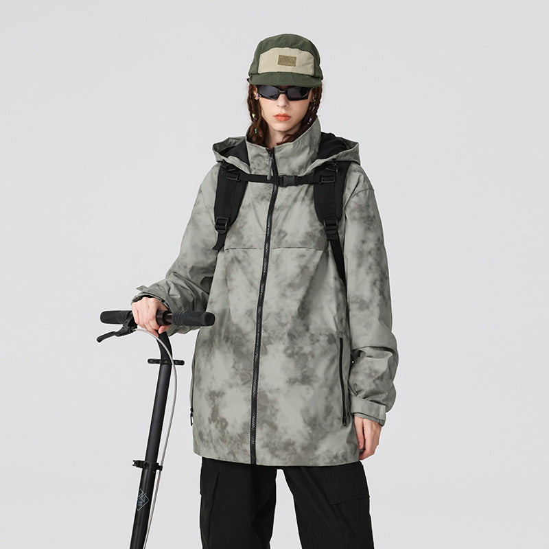 Herren Leichte wasserfeste Outdoorjacke mit verstellbarer Kapuze, getapten Nähten und Frontreißverschluss Echo Archiv