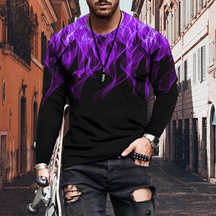 Herren Langarmshirt mit auffälligem Flammenmuster Echoarchiv