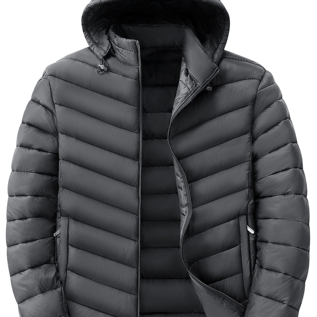 Herren Ultraleichte gesteppte Kapuzenjacke mit Thermofüllung & Packable‑Design Echoarchiv