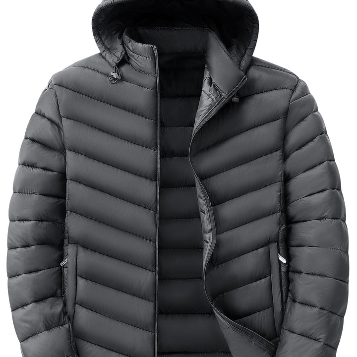 Herren Ultraleichte gesteppte Kapuzenjacke mit Thermofüllung & Packable‑Design Echoarchiv